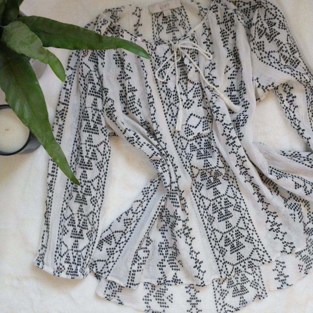 Loft Black and White Top - Large